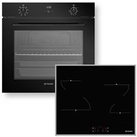 Pyramis PO782008SBL + PHC62410IFB Φούρνος άνω Πάγκου 78lt με Κεραμικές Εστίες Π60cm Μαύρος